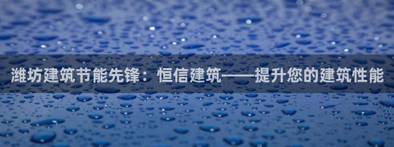 e尊国际客户端：潍坊建筑节能先锋：恒信建筑——提升您的建筑性能
