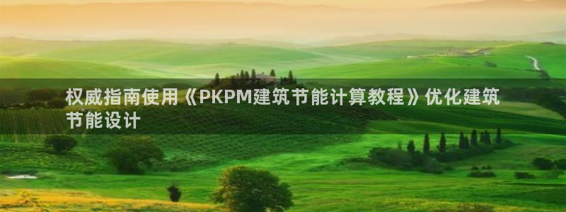 e尊体育：权威指南使用《PKPM建筑节能计算教程》优化建筑
节能设计