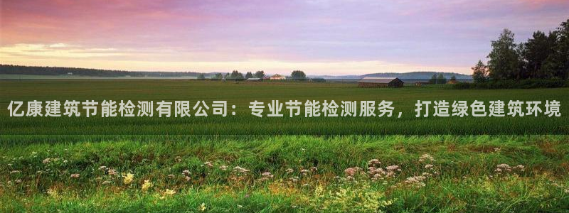 E尊国际：亿康建筑节能检测有限公司：专业节能检测服务，打造绿色建筑环境