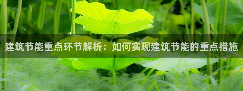 e尊平台：建筑节能重点环节解析：如何实现建筑节能的重点措施