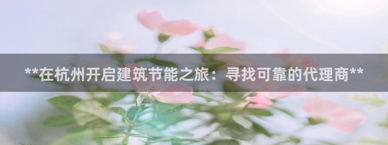 e尊国际官方网站：**在杭州开启建筑节能之旅：寻找可靠的代理商**