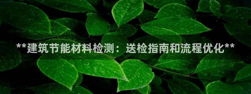 e尊国际官方网站：**建筑节能材料检测：送检指南和流程优化**