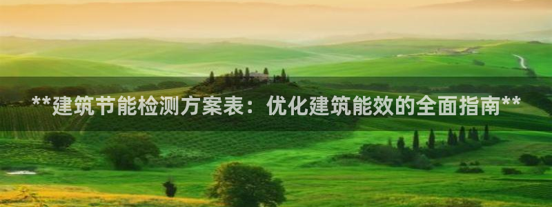 e尊国际-可可计划：**建筑节能检测方案表：优化建筑能效的全面指南**