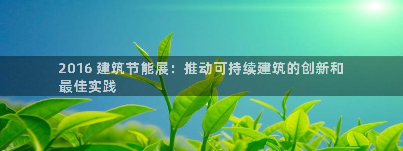 e尊国际客服：2016 建筑节能展：推动可持续建筑的创新和
最佳实践