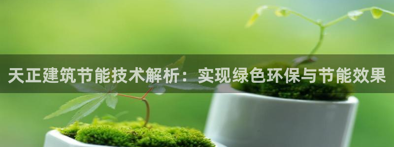 e尊国际官网·网址：天正建筑节能技术解析：实现绿色环保与节能效果